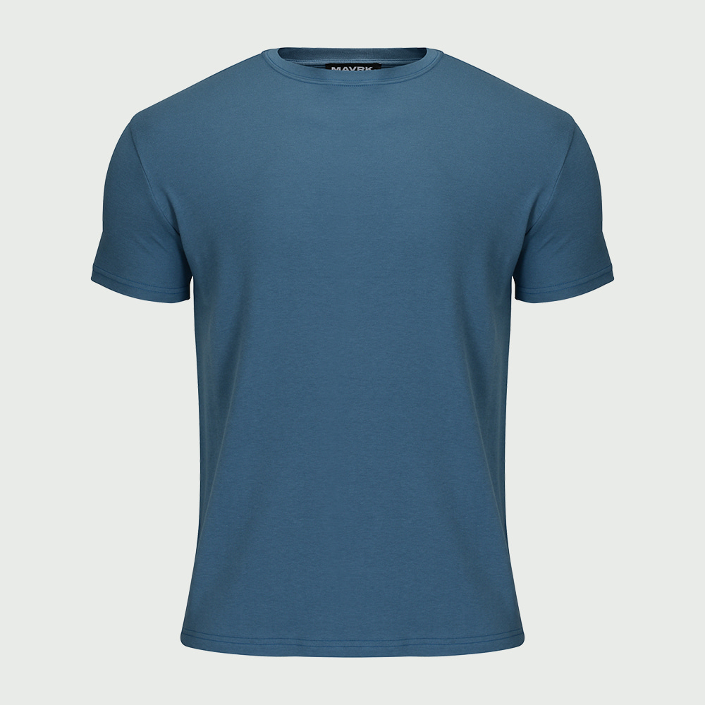 [매버릭] 데일리 무지 머슬핏 티셔츠 도저블루