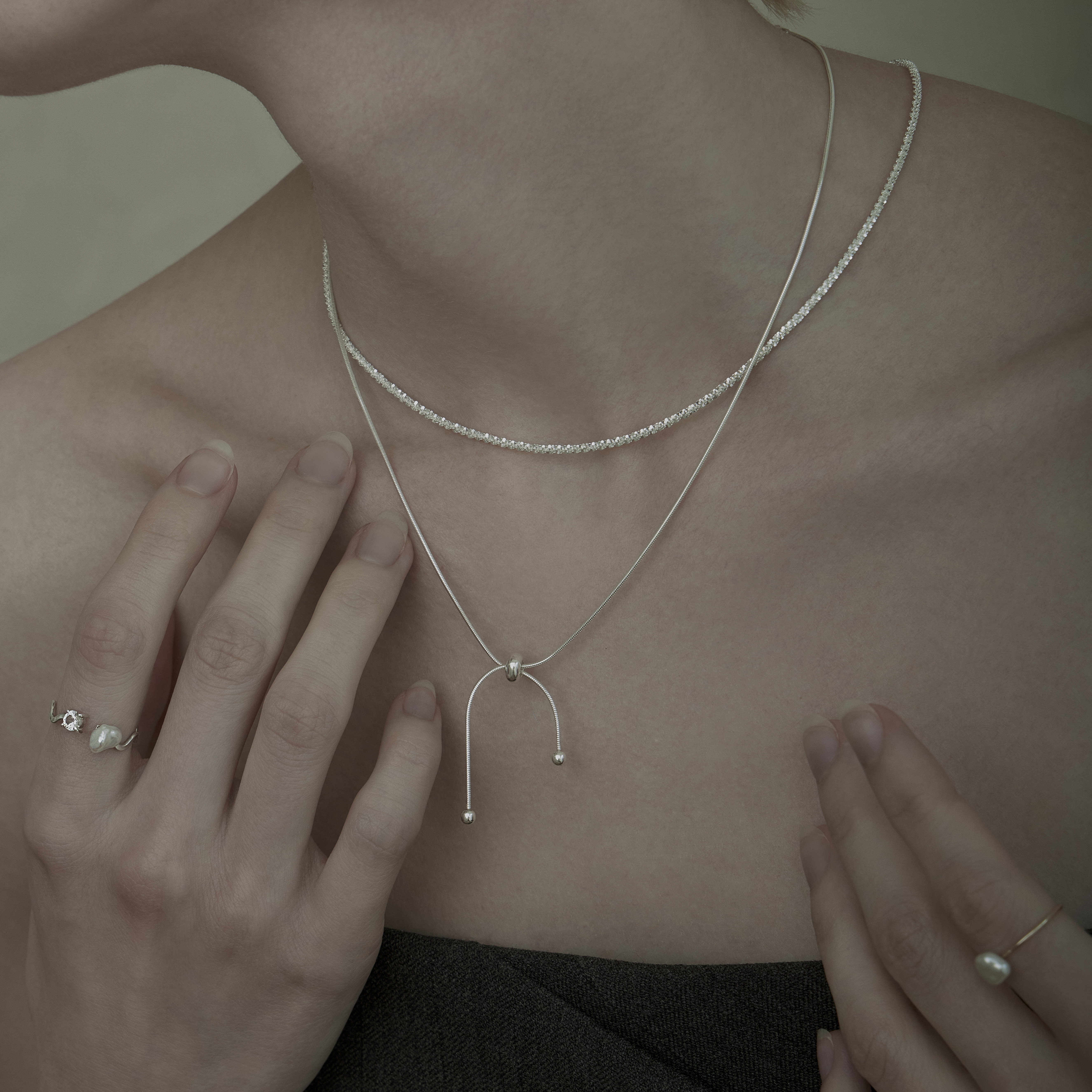 [서림아트] Shiny Drop Necklace Set