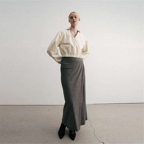 [제인송][이연희착용] Wool Wrap Skirt Grey (JUJK201-10)