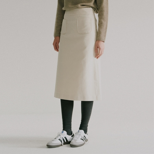 [블랭크03] corduroy pocket skirt [Italian fabric] (cream)