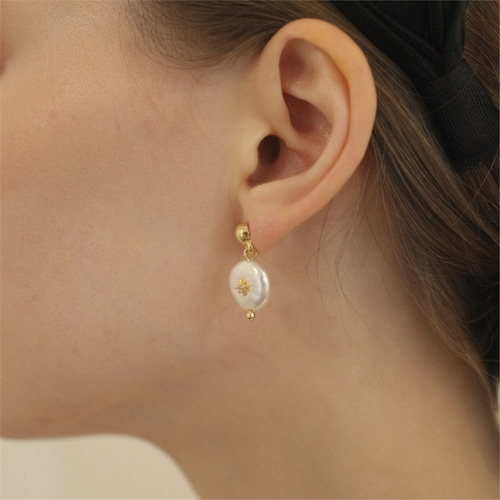 [하스] Star pearl earrings_LV014