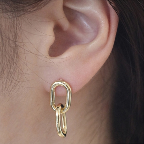[하스] Two Ring Connection Earrings_HXB07