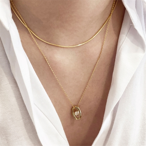 [하스] Simple round pearl Necklace_HXB15