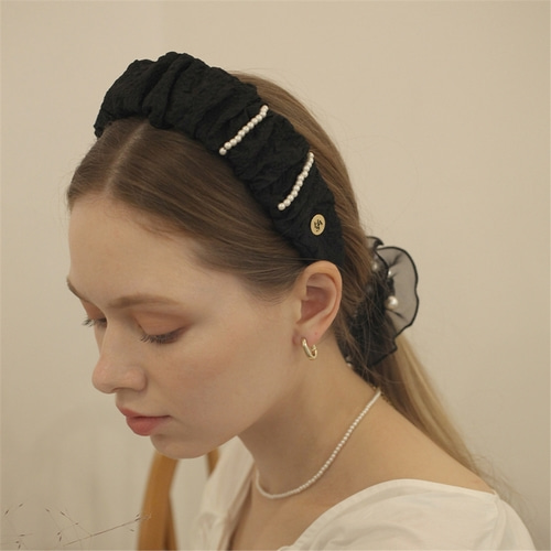 [하스] Pearl shirring Headband_LV017