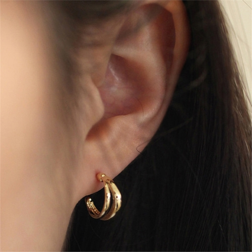 [하스] Two Ring Earrings_HXB08