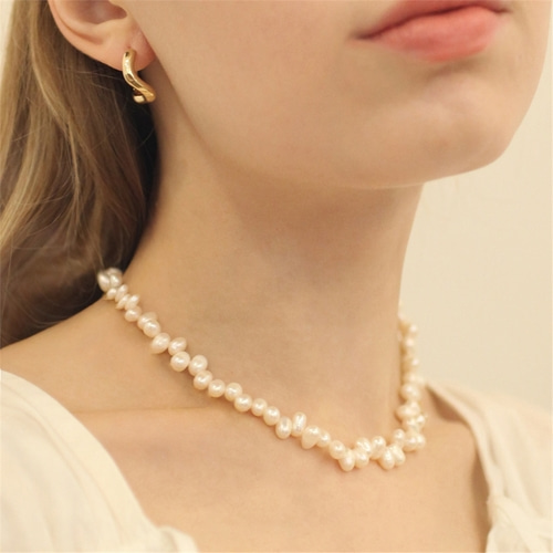 [하스] Unbalanced freshwater pearl necklace_LV019