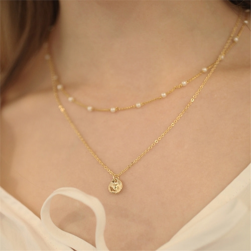 [하스] Pearl layered necklace_LV035