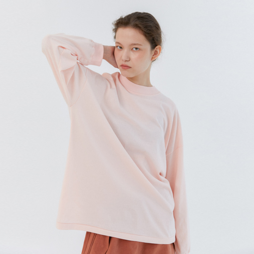 [위티앤험블] Cotton Long Sleeve T-shirt (Light pink)