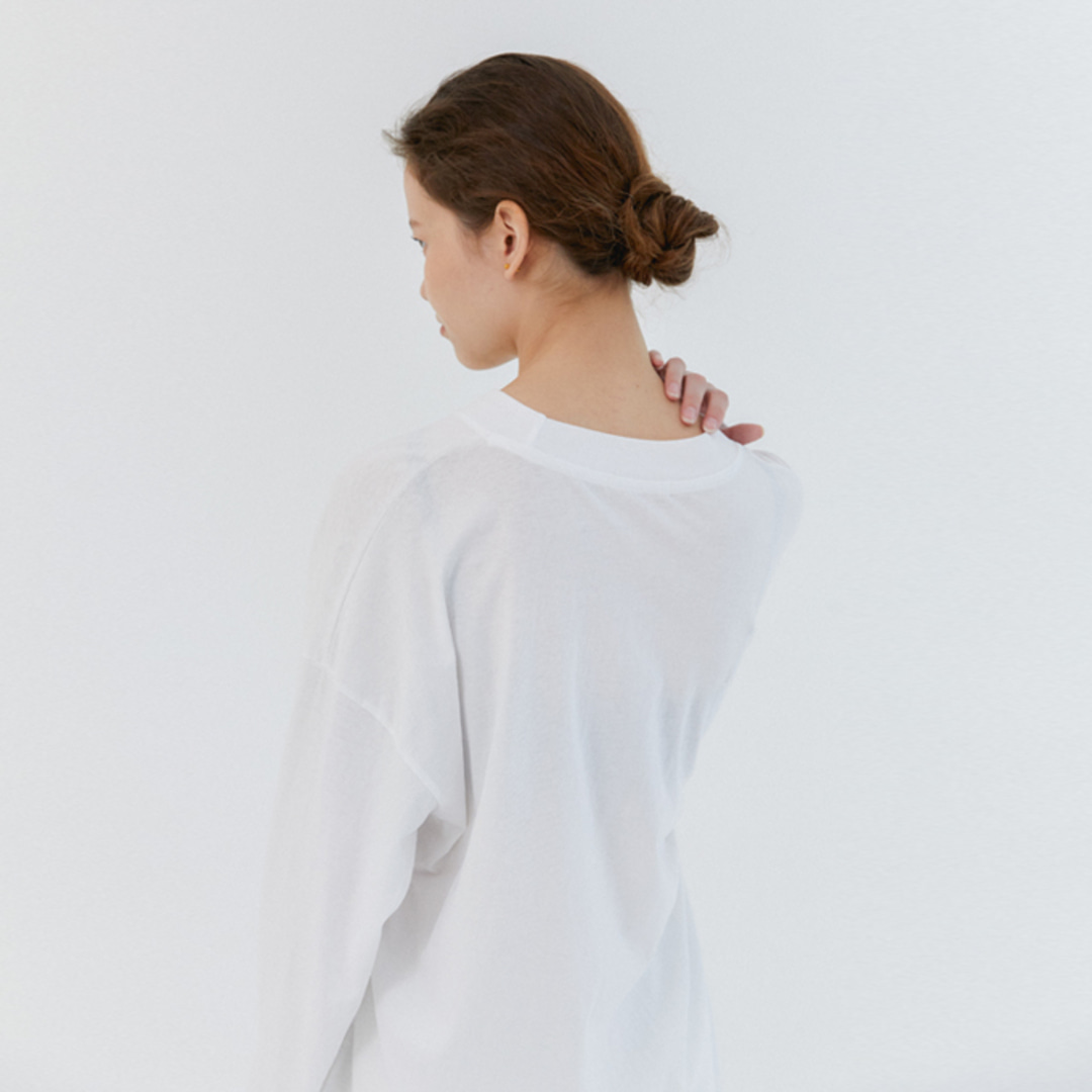 [위티앤험블] Cotton Long Sleeve T-shirt (white)