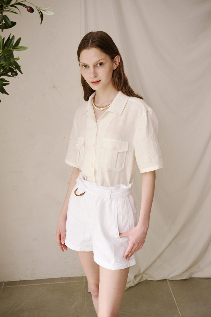 [그리니스트] Linen Pocket Shirt (White)