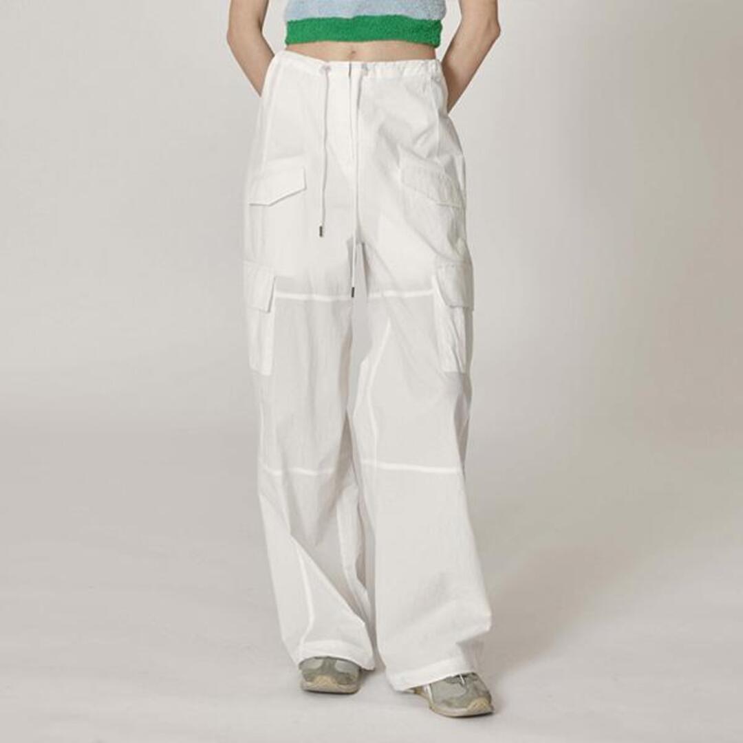 [무아르모아]layer nylon cargo pants - white