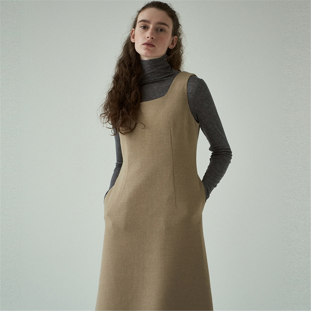 [블랭크03] wool flared dress (beige)
