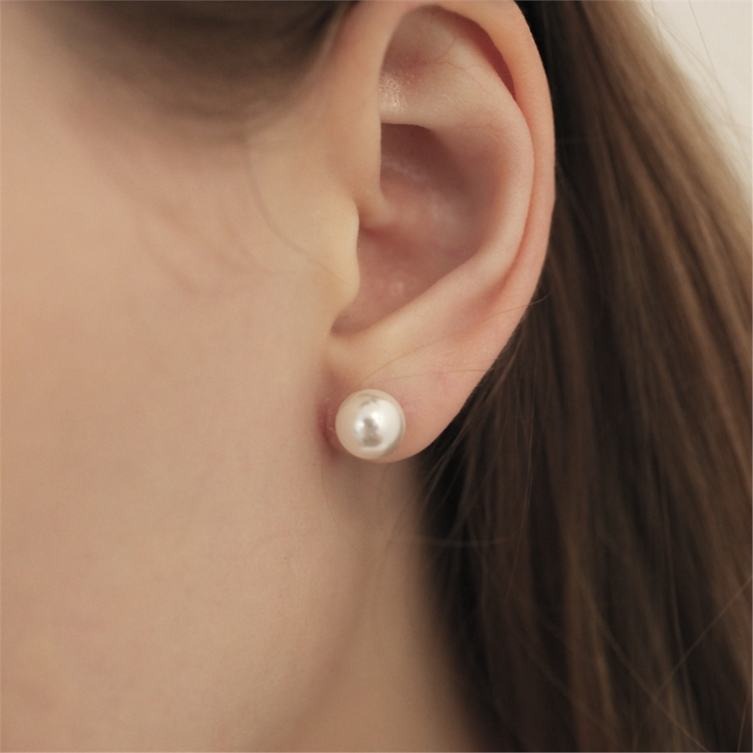 [하스] 8mm Simple pearl earrings_LV010