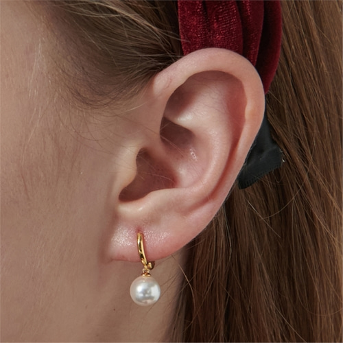 [티오유X하스] Basic pearl one touch earrings_LVH007