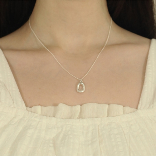 [하스] matte square necklace_BF045