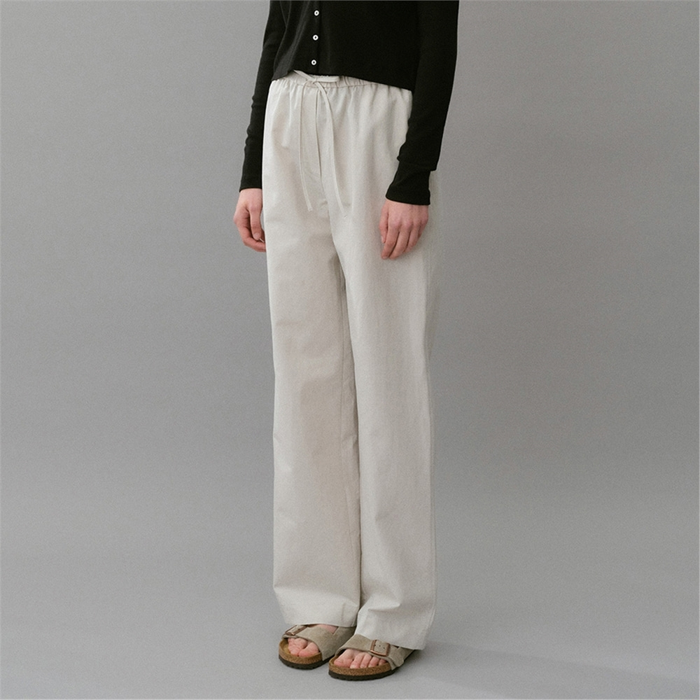 [블랭크03] cotton linen banding pants (light beige)