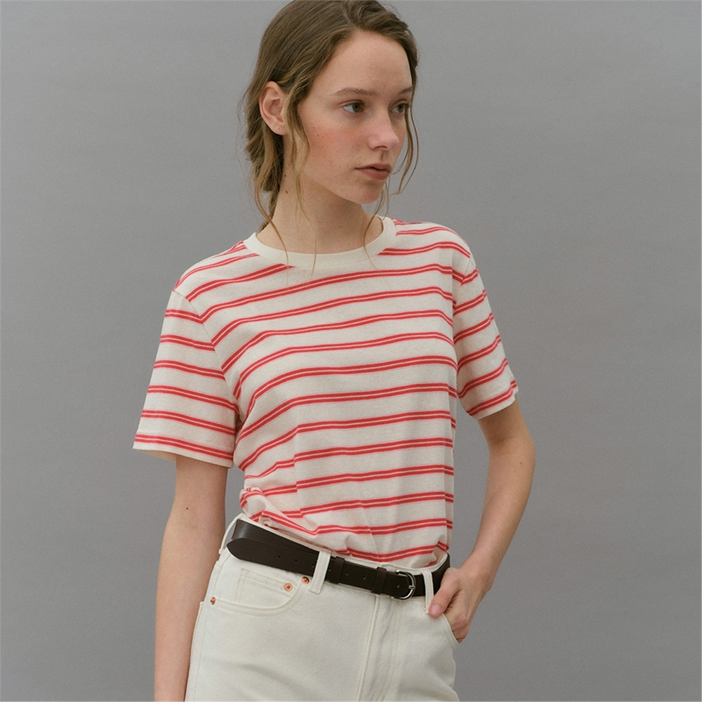 [블랭크03] vintage stripe t-shirt (red)