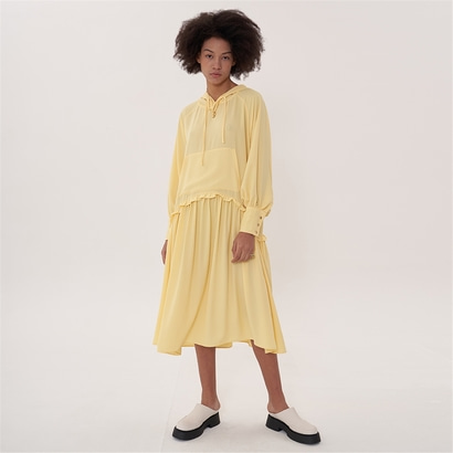 [비먼] hooded maxi dress_yellow