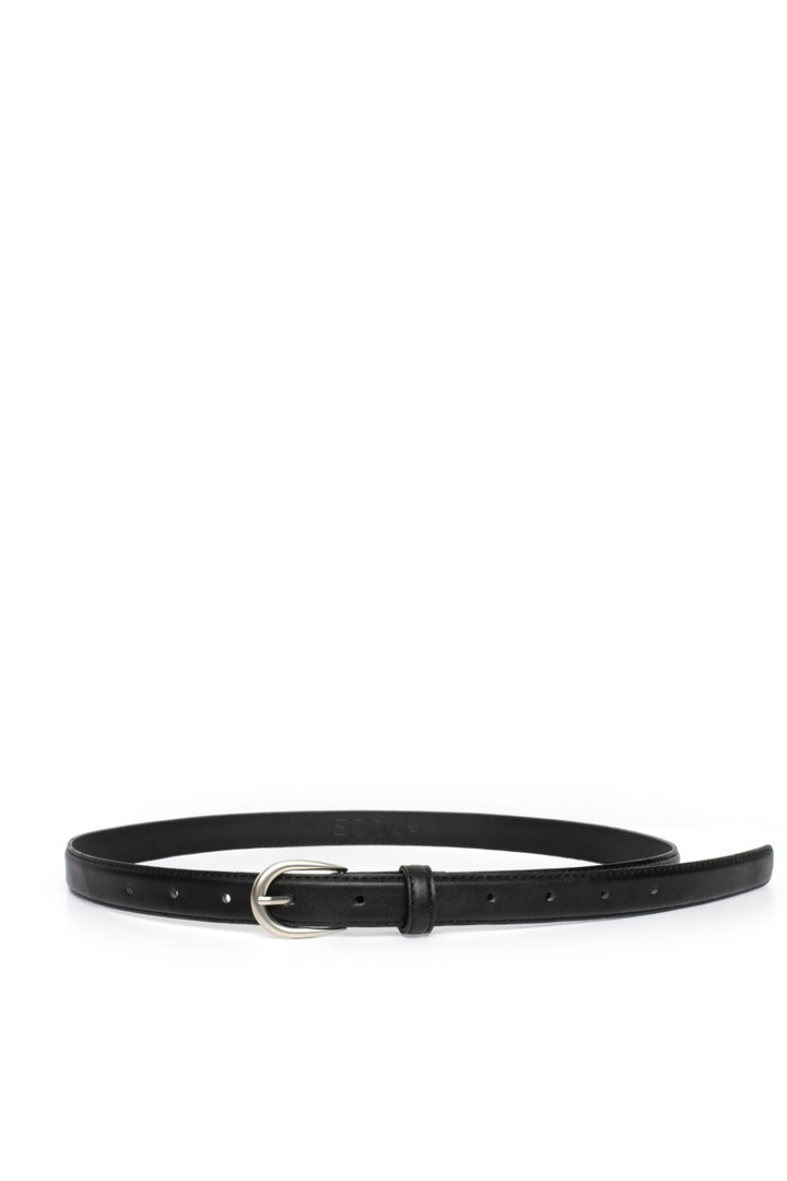 [블리온느] Basic Leather Belt - Black (silver)