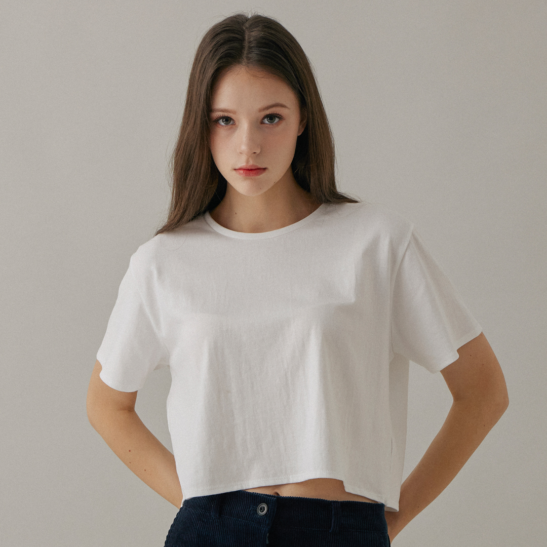 [블리온느]Cotton Crop T-shirt