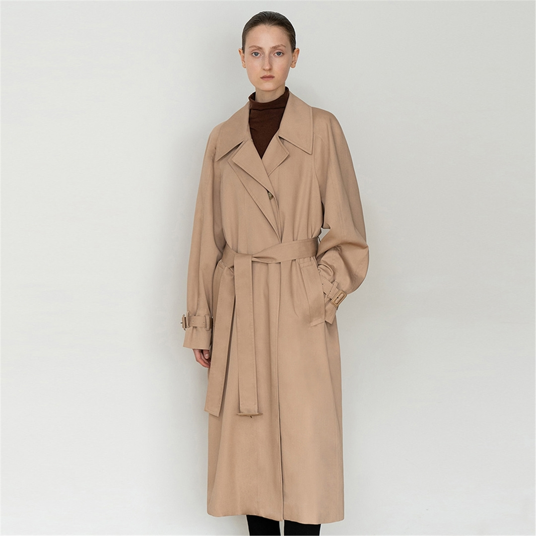 [N][리이] LAYERED COLLAR OVERSIZED TRENCH COAT BE