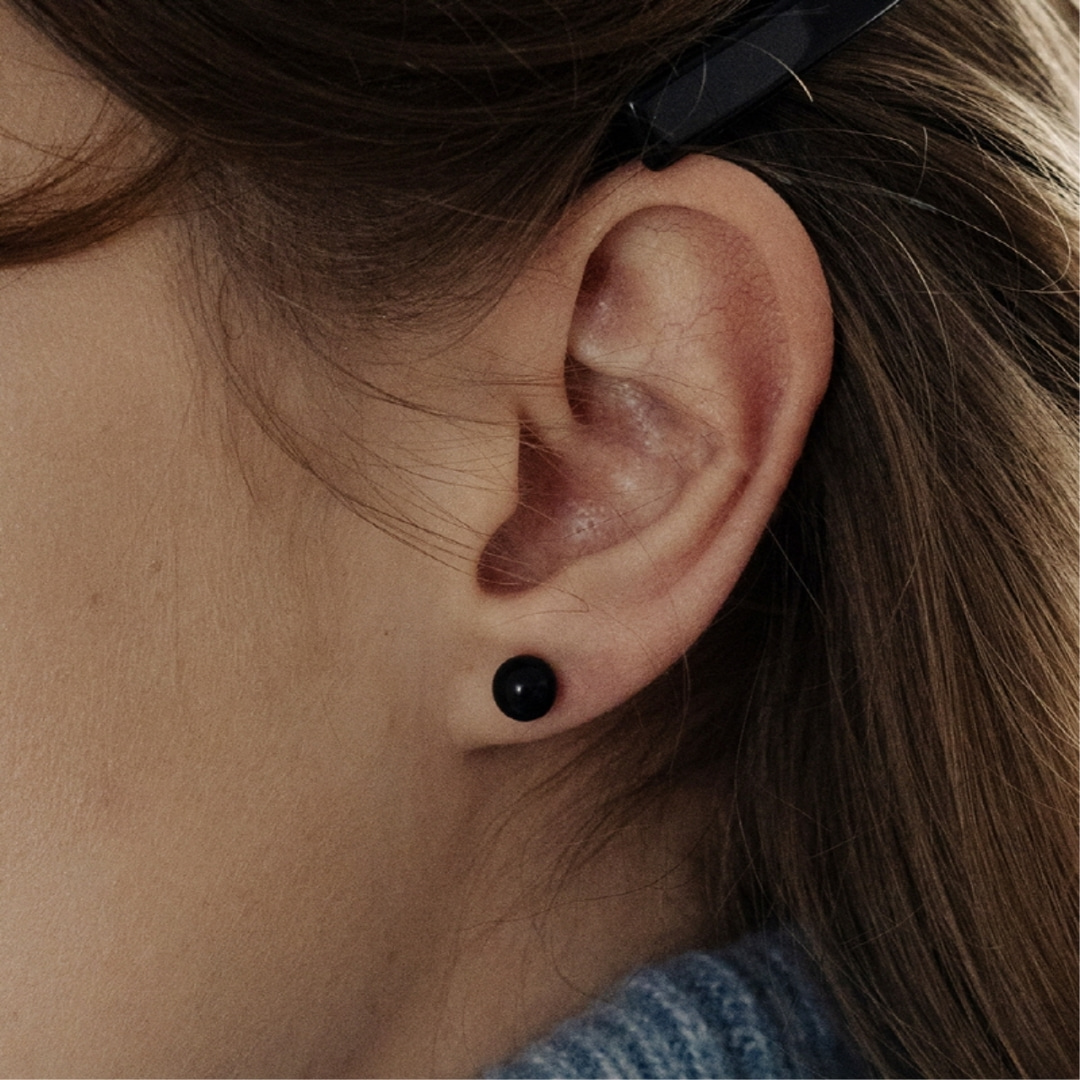 [티오유] [silver925] TB013 black onyx earrings