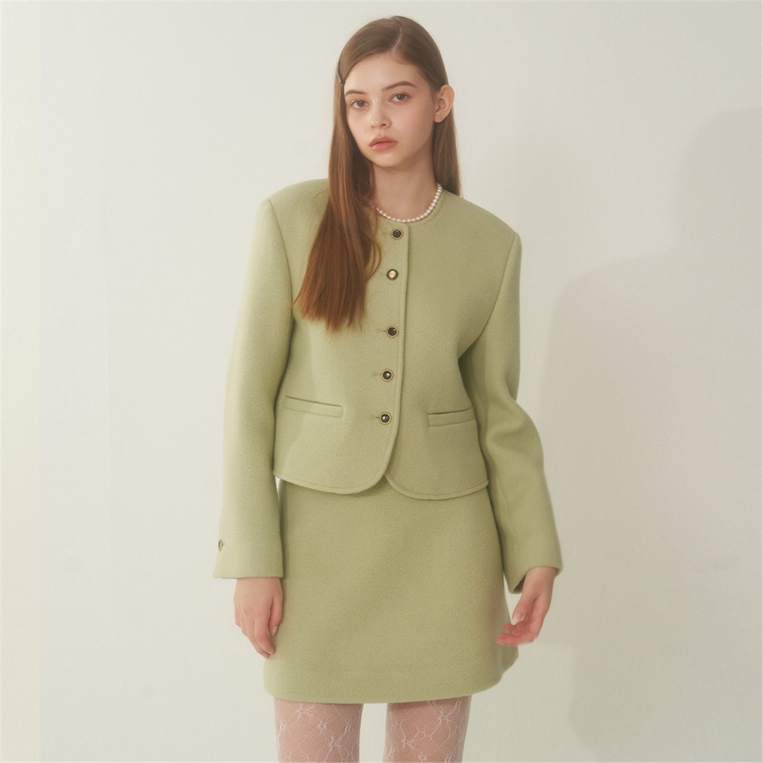 [에프코코로미즈] classic button p wool jacket LG
