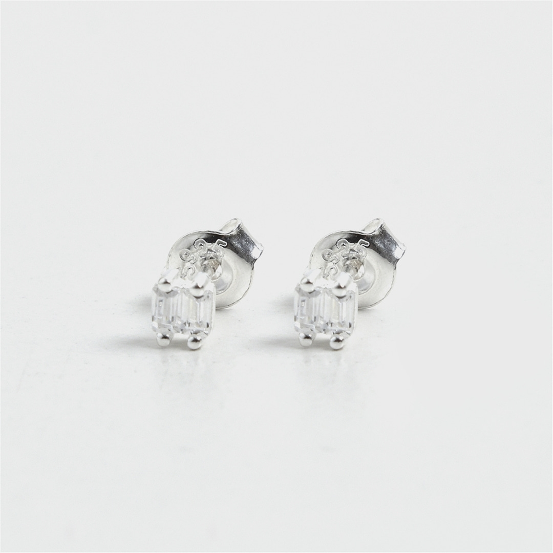 [하스] [Silver925] HTY015 Mini square cubic earrings