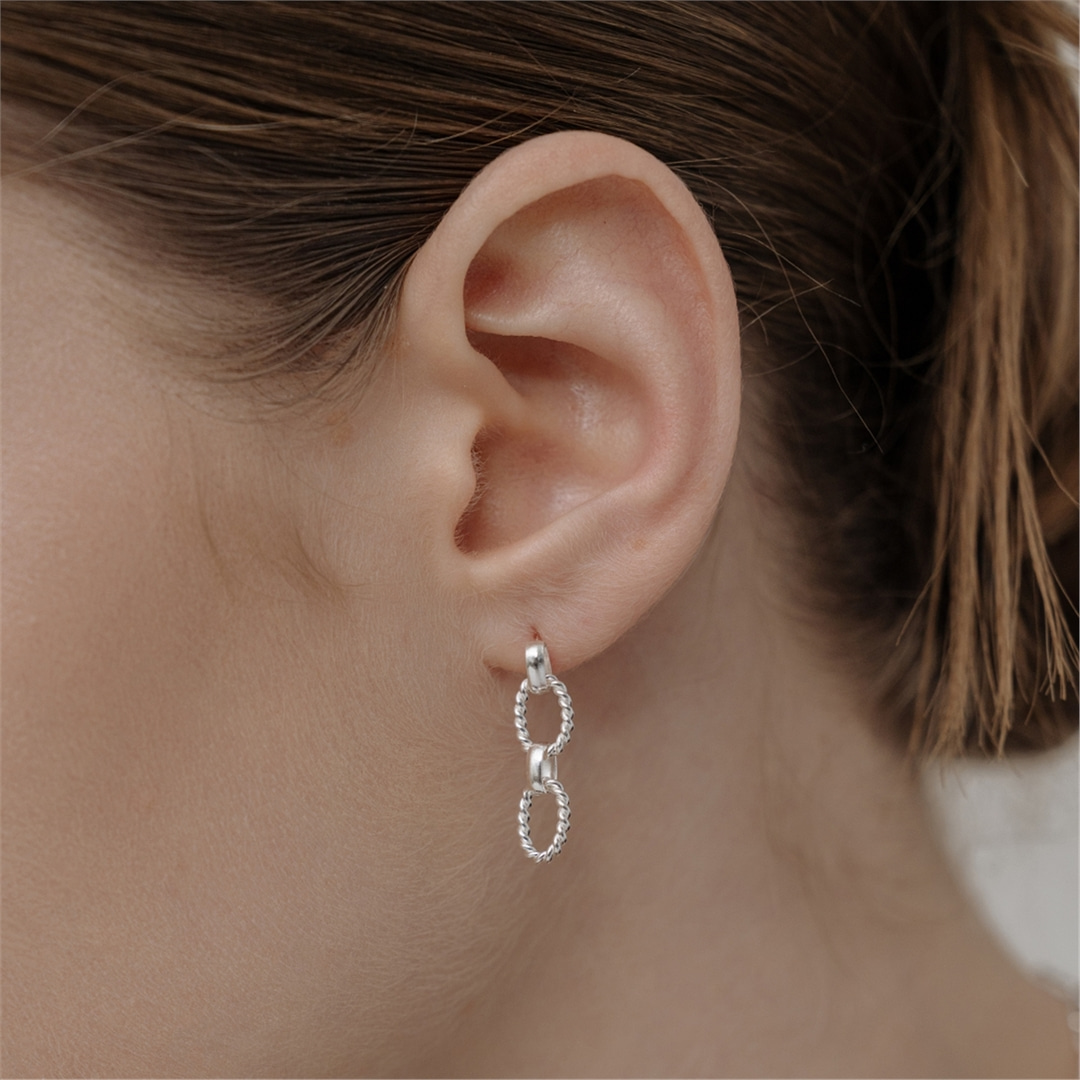 [티오유] [Silver925] WE022 Rope drop silver earring