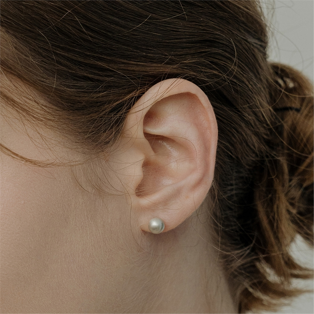 [티오유] [Silver925] WE025 Silver matte ball earring