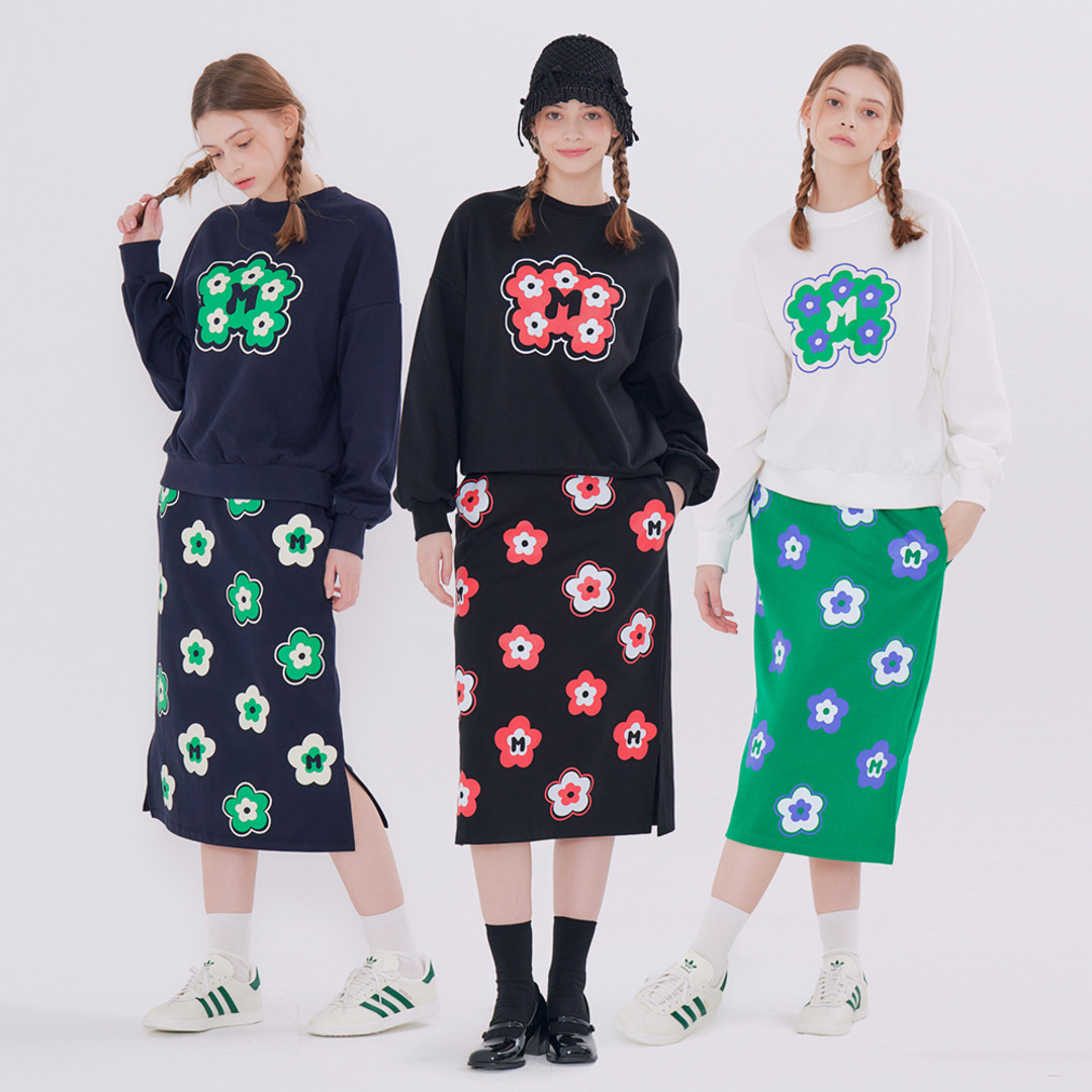 [메타퍼] MET Flower Sweatshirt Skirt Set