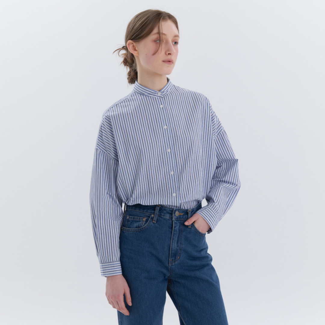 [위티앤험블] Stripe Shirt Blouse (White)