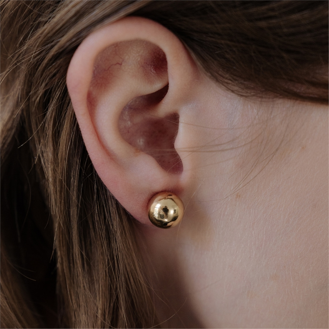[티오유] [silver925] TB016 gold ball earrings