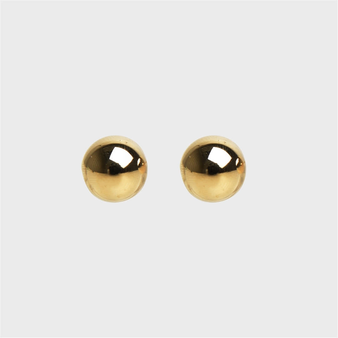 [티오유] [Silver925] 13mm point gold ball earrings_WH004