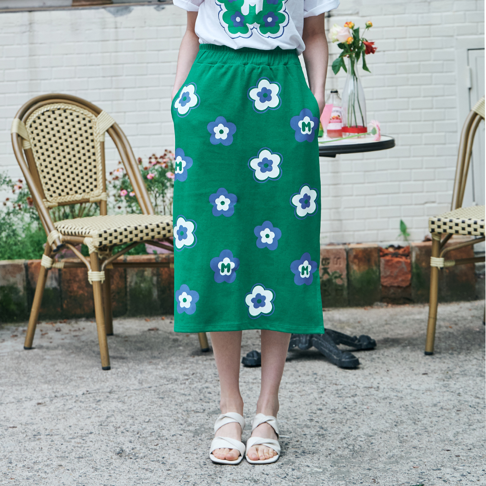[메타퍼] MET Flower Skirt Green