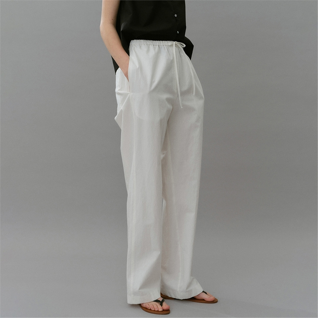 [블랭크03] cotton linen banding pants (white)