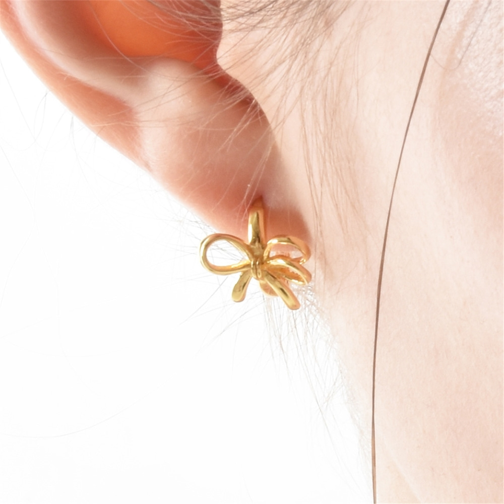 [티오유] Layered ribbon earrings_TP007 [Silver925]