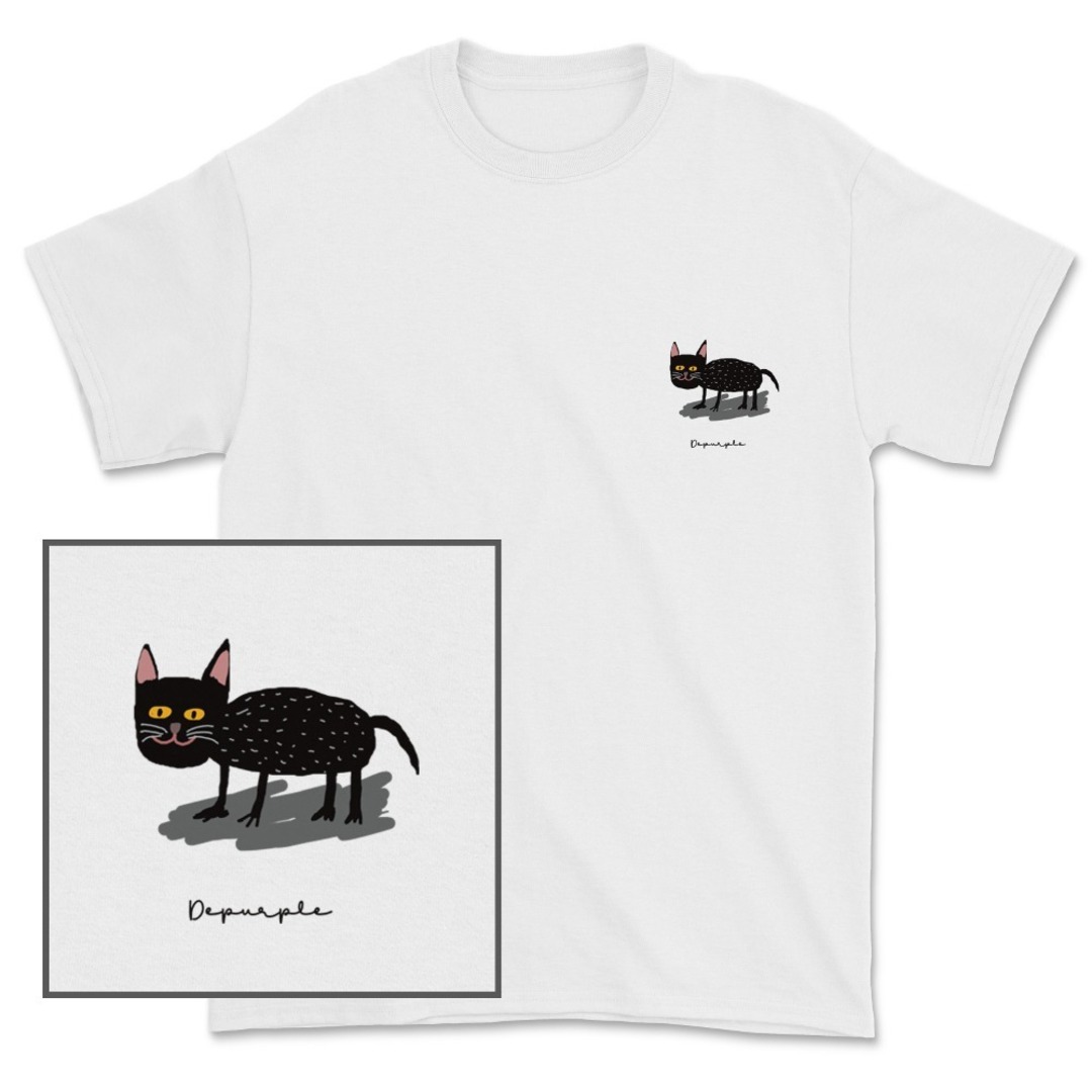 디퍼플 블랙캣 오버핏 핸드드로잉 로고 티셔츠