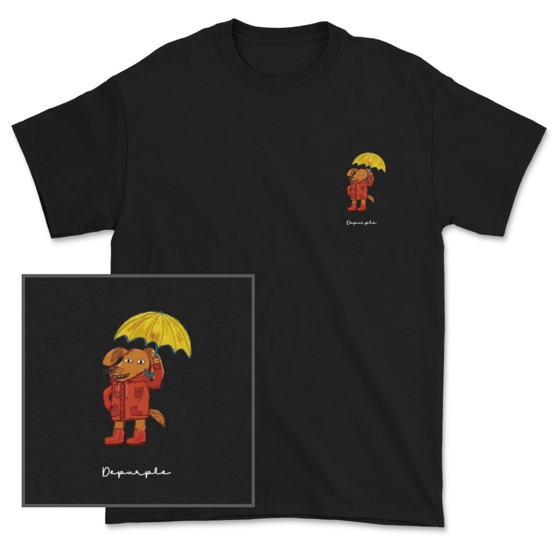 디퍼플 강아지 우산 오버핏 핸드드로잉 로고 티셔츠