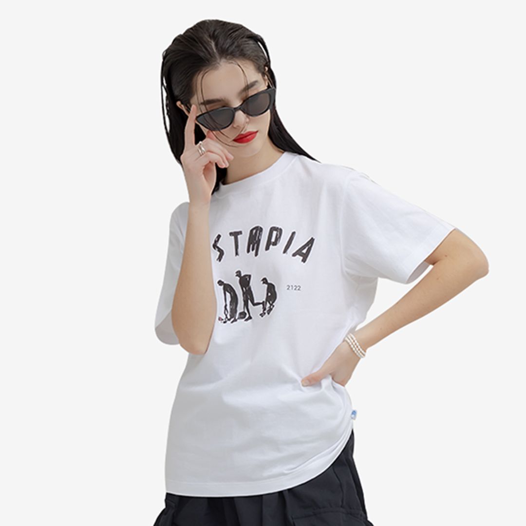 [뮤니 프로젝트]아트웍 프린팅 오가닉 티셔츠(T-SHIRTS#6_WH)