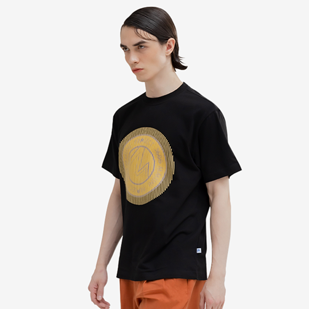 [뮤니 프로젝트]입체 원형나염 디자인 오가닉 티셔츠(T-SHIRTS#4_BK)