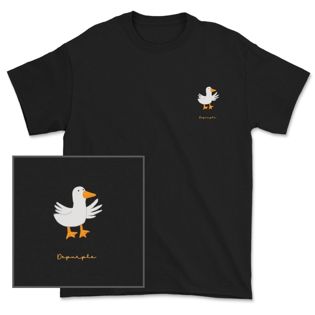 디퍼플 오리 오버핏 핸드드로잉 로고 티셔츠