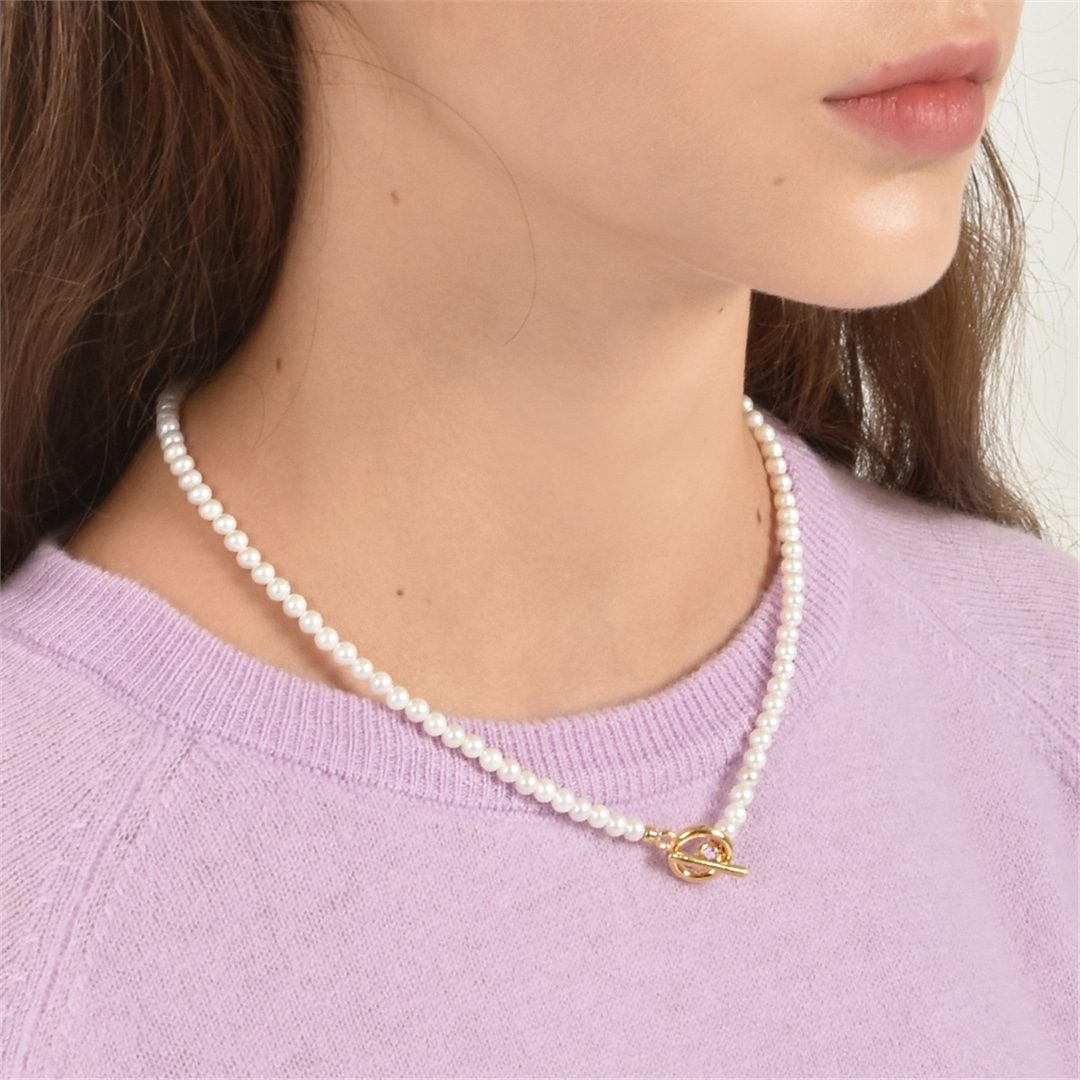 [하스] Pearl toggle necklace[4mm]_HB040