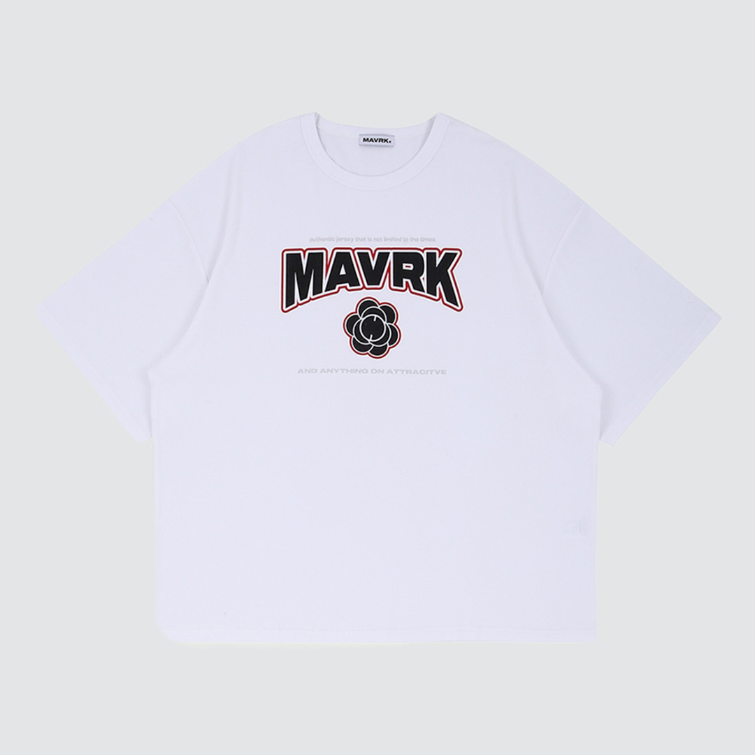 [매버릭] M-플라워 로고 오버핏 티셔츠 화이트