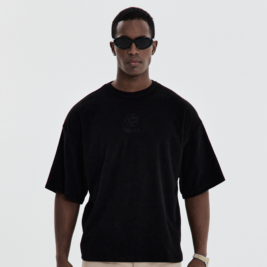 [매버릭] M-플라워 로고 테리 오버핏 티셔츠 블랙