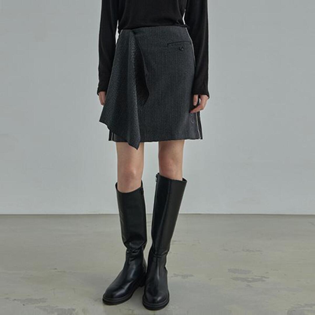 [무아르모아]mono nylon wrap skirt - black