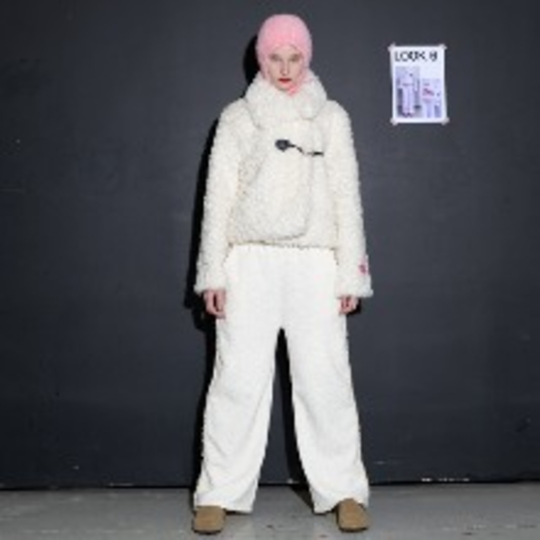 [320쇼룸]Wool Boucle Tweed Banding Pants Ivory
