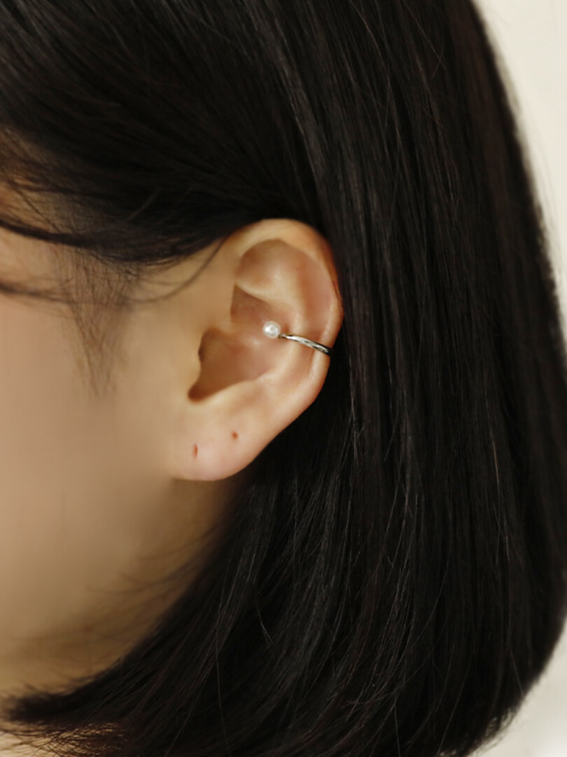 [소수] Simple point pearl Ear cuff 심플 포인트 진주 이어커프