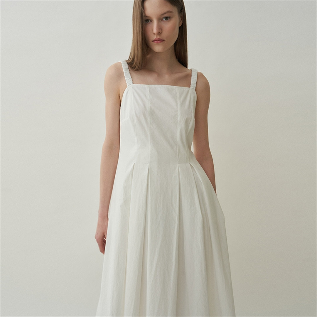 [블랭크03] cotton strap dress (white)