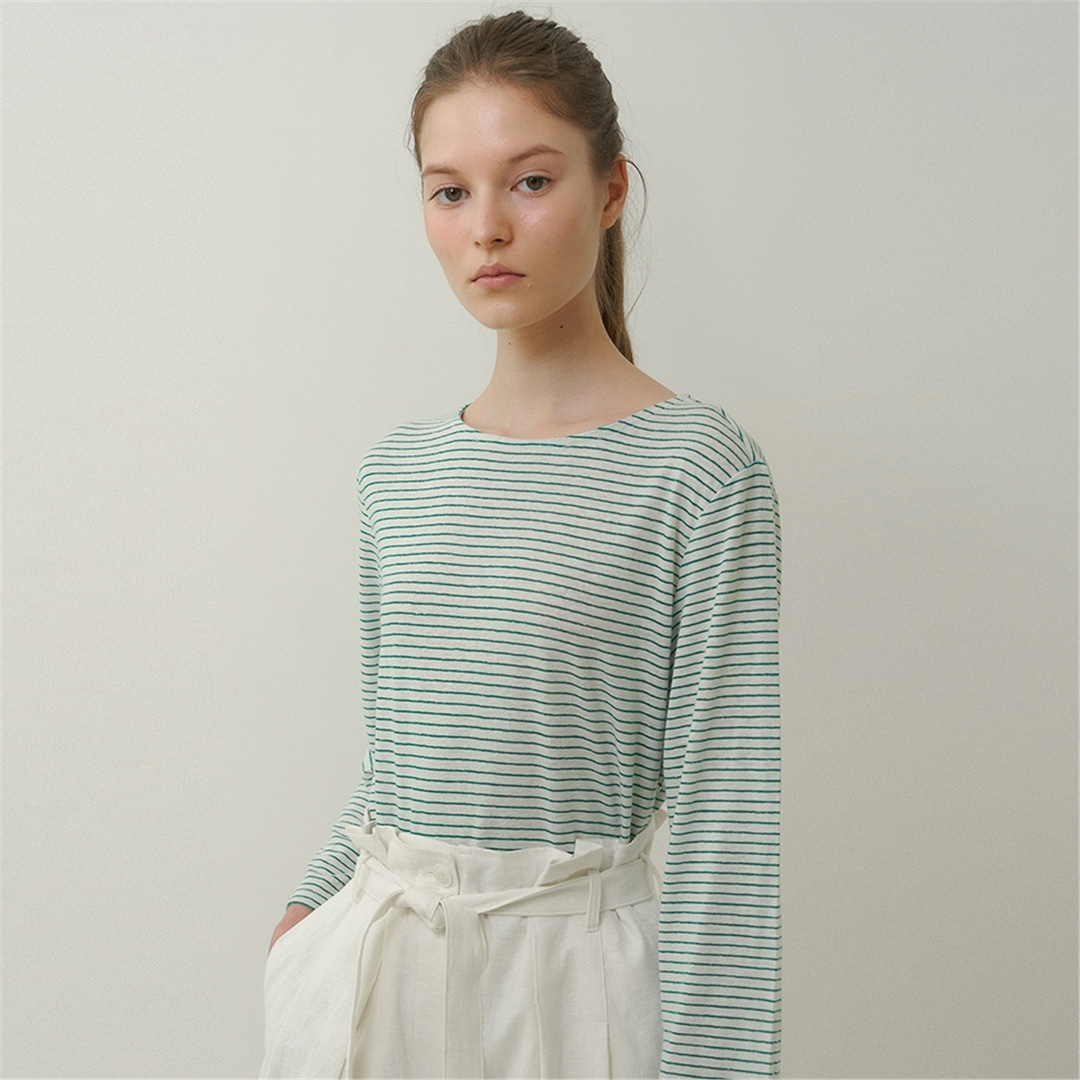 [블랭크03] stripe linen long sleeve t-shirt (3colors)